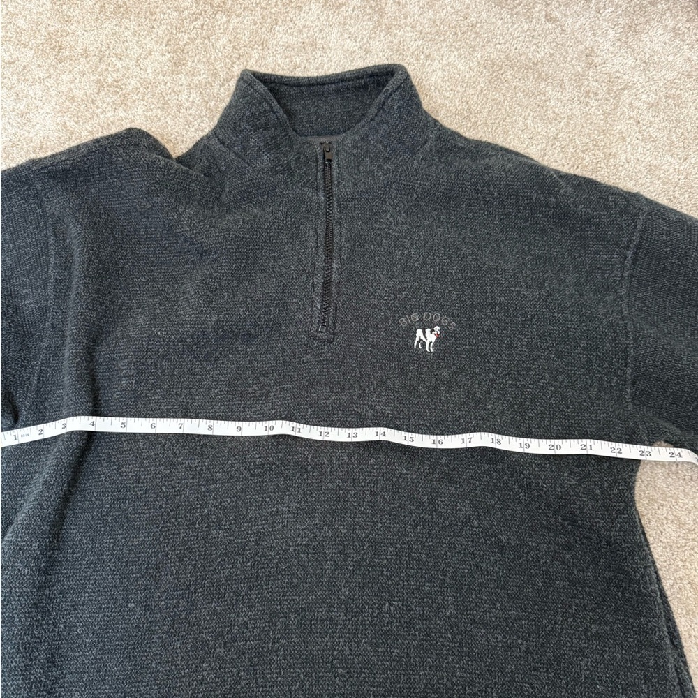 Vintage 90s Big Dogs Gray 1/4 Quarter Zip Mens L - Picture 8 of 10